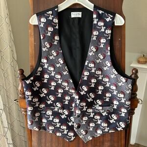 Vintage 80s Cervantes Snoopy Dress Vest Large